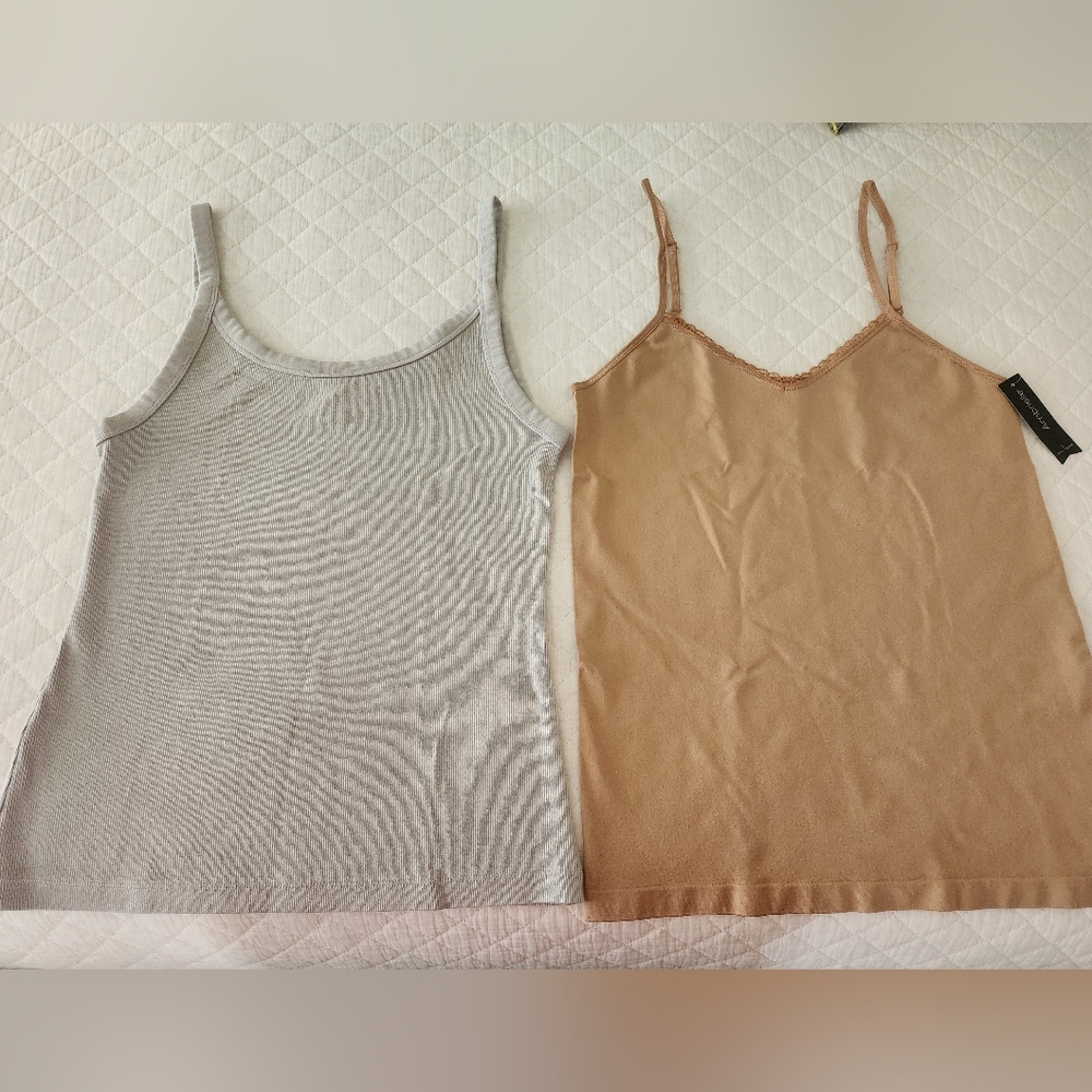 1 Women's Gray and 1 Tan Tank Top